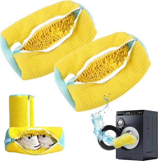 2-pack Shoe Wash Bag - Zippered Shoe Laundry Bag, Reusable Wash Bag - 360° Full Coverage Cleaning