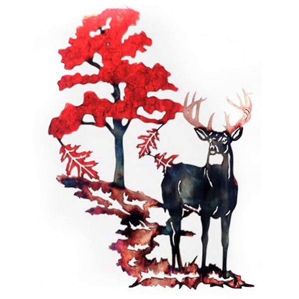 Deer Woodland metalliseinätaide Siluetti seinäveistos Life-b