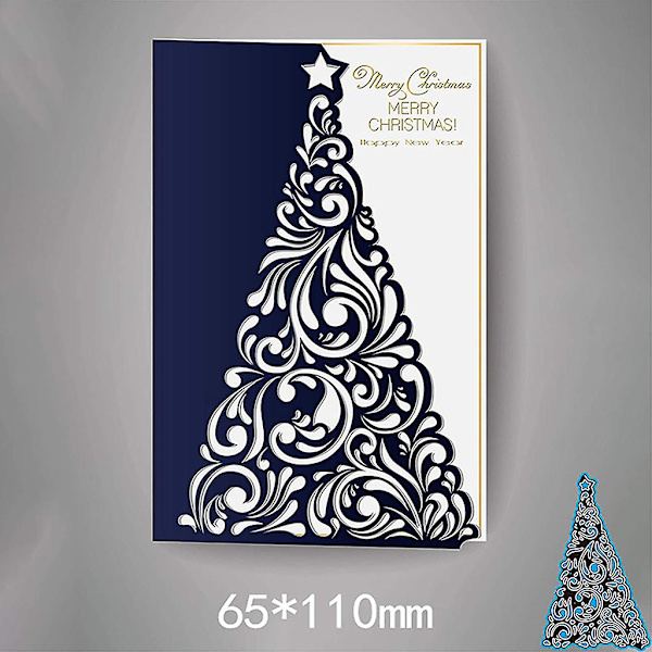 Julgran Metall Skärstencil Mall DIY Scrapbooking Album Papperskort Stencil Die Prägling Ornament