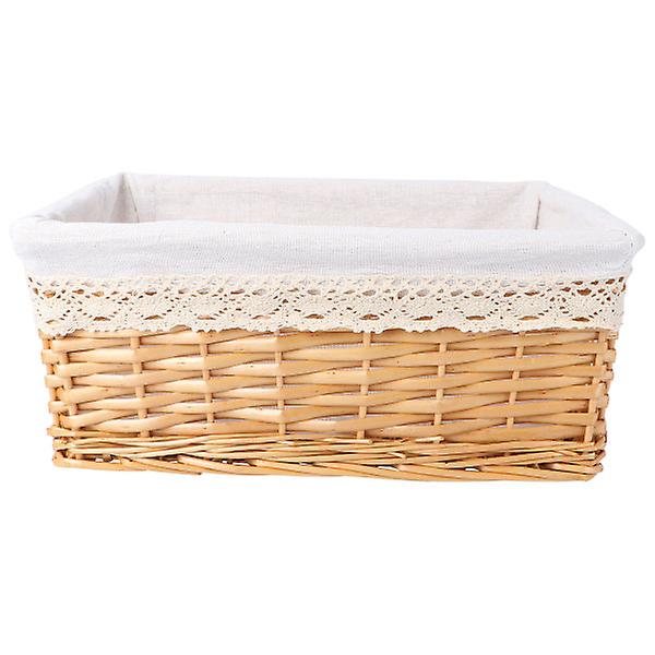 40 *30*16cm Skrivebords Makeup Organizer Rattan Serveringskurv Seagrass Vævede Kurve Fletkurv