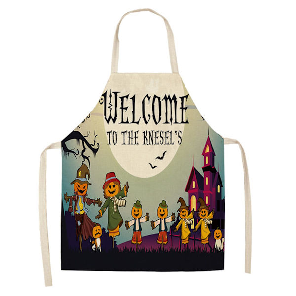 Hauska Halloween-esiliina Vedenkestävä Säädettävä Keittiöesiliina Naisille Miehille 47x38cm