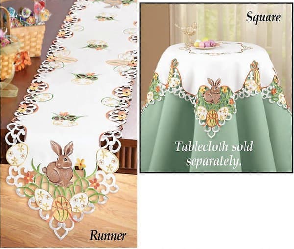 Easter Tablecloth - Rabbit Egg Print Party Dining Decor (FMY)
