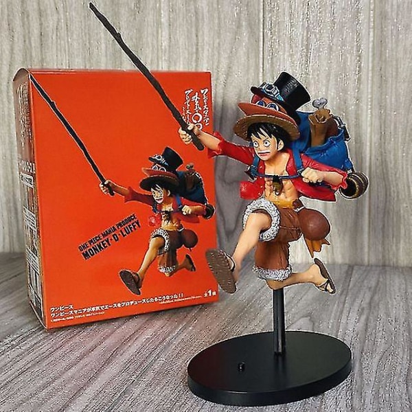 Anime-hahmoja Kolme Veljestä Juoksemassa PVC-Mallinukke Kokoelma Koristeellinen Veistos Laatikossa Luffy