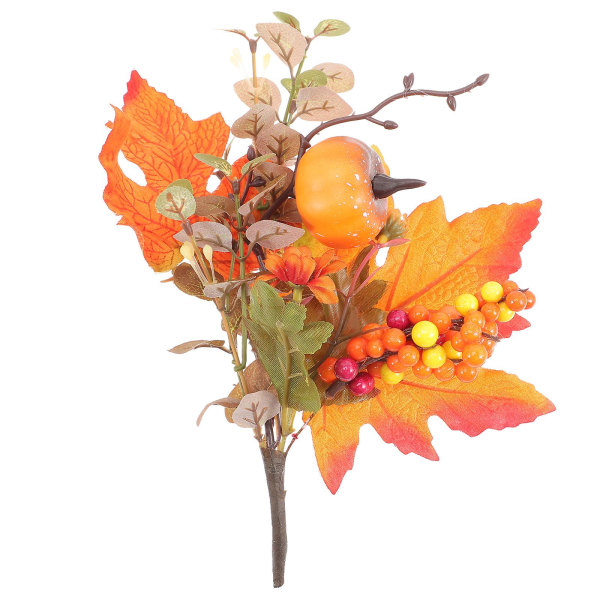 Høstblader Kunstige bær Lønnblader Gren Thanksgiving dekorasjon Assortert farge23x19cm Assorted Color 23x19cm