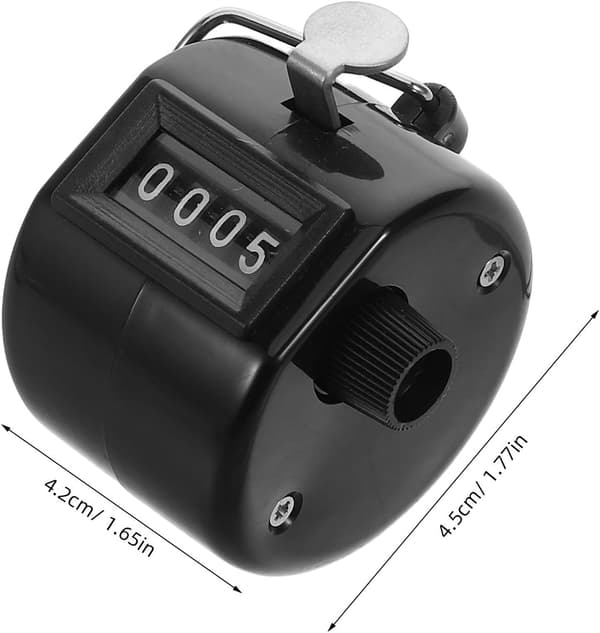 Handheld Dual-Function Mechanical Pitch Counter Black Mini Clicker
