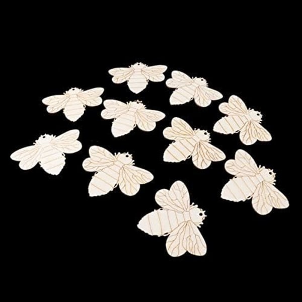 10 st Träbitar i Bi-Form, Obearbetade Träskivor, Löv, Knappar, Hantverk för Påskfest, Bröllop, Bordsspridning, Dekoration, Scrapbooking, DIY