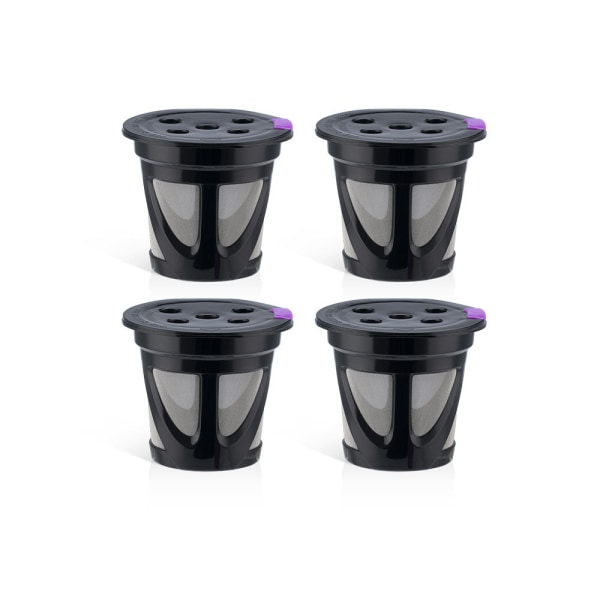 4 pakker genanvendelige K-kopper til multistream-teknologi, genanvendelige kaffepuder Filtre Lækagesikre, rustfrit mikronet genopfyldelige K-kopper til