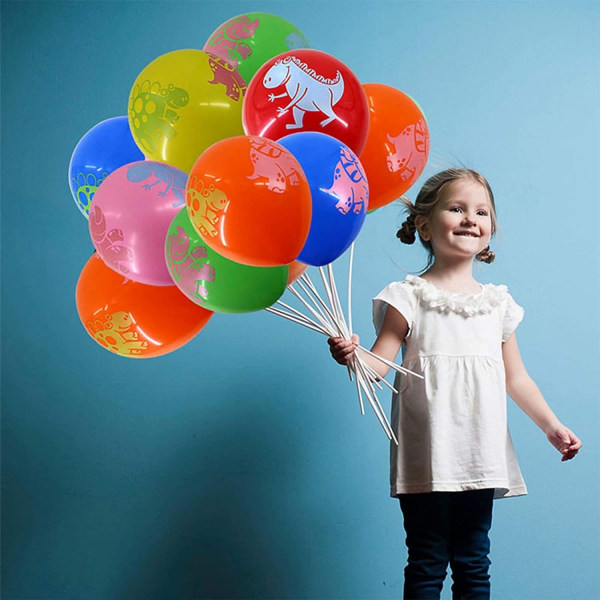 Dinosaurballonger, 100 stykker Dino-dekorasjonsballonger, 30 cm Dino Bursdag Dinoparty Baby Shower Forhistorisk fest for guttepike