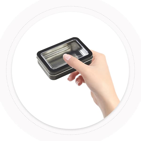 7 pcs Tin Boxes for Playing Cards and Dice with Window Lids, Portable Metal Box