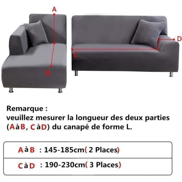 Hjørnesofatrekk for 3-seter + 2-seter, elastisk L-formet sofatrekk for hjørnesofa