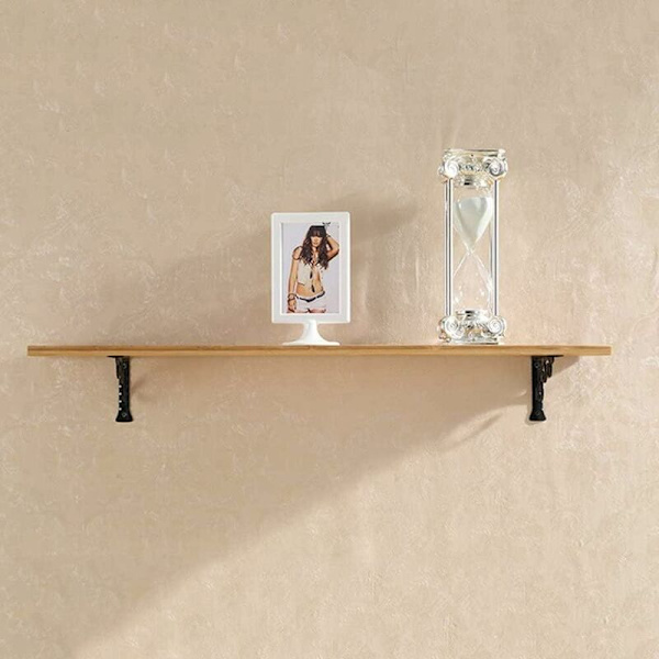 Wall bracket, 4 pcs steel 90 degree triangular brackets, wall-mounted L-shaped bracket, multifunctional shelf bracket (black)