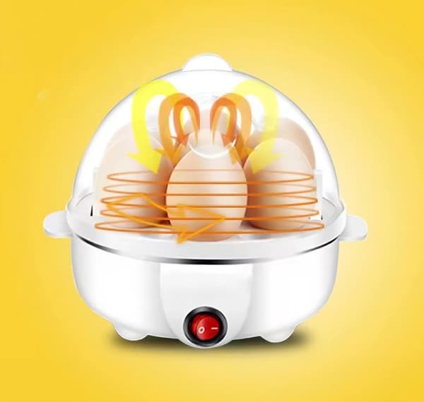 Mini Multifunctional Egg Cooker with Automatic Shut-off Function, Steamed Egg Cream Machine, Household Egg Cooker, Small Breakfast Machine - White