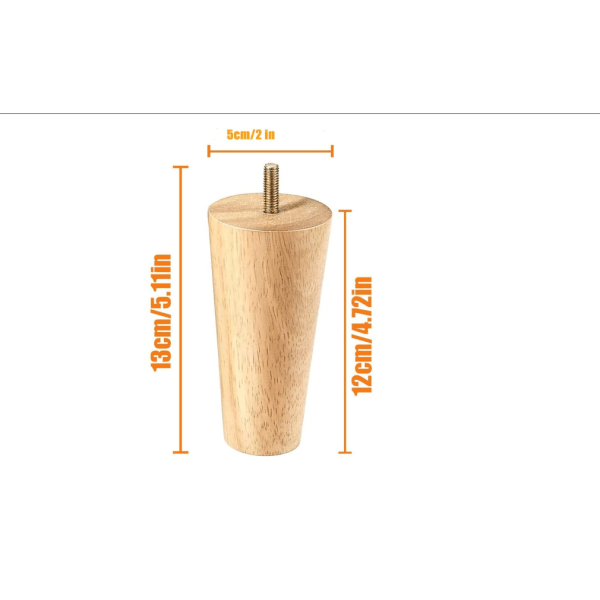 4 kpl puuhuonekalusteiden jalkoja, 12 cm sohvanjalat, mid-century sohvanjalat sohville, sängyille, nojatuoleille, kaappeihin