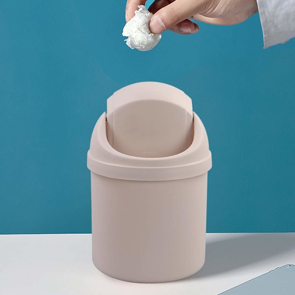 Mini Skrivebords Søppelbøtte, Søppelbøtte med Lopp (Rosa)