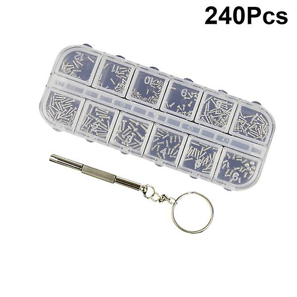 240 stk. Miniaturesæt Pude Greb Skruetrækker Brille Kit Reparation Hex Socket Skruer 10X4cm