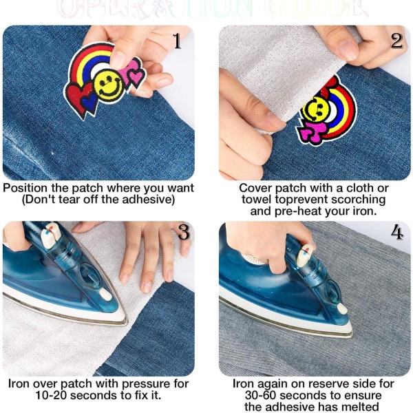 25 st Rainbow Patch Strykjärnspåsar Applikationsdekaler för Kläder, Ryggsäckar, Kepsar, Reparationshål