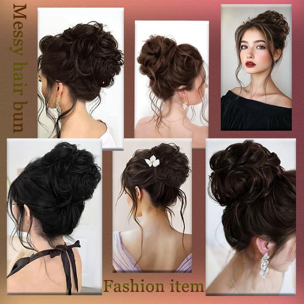 Kudde Hår Peruk Scrunchy Clip In Lockig Knut Lazy Updo - No. Dray