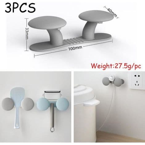 Cable Organizer - Unspecified - Cable Clips - Silicone - 3 Pieces - Strong Adhesive