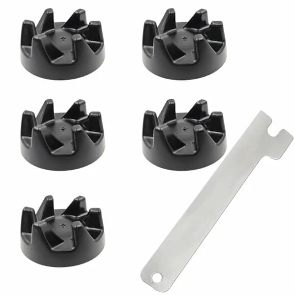 Blender Coupling Replacement Kit, 5-Pack Rubber and Aluminum Drive Gear with Removal Tool for KitchenAid 9704230 Black