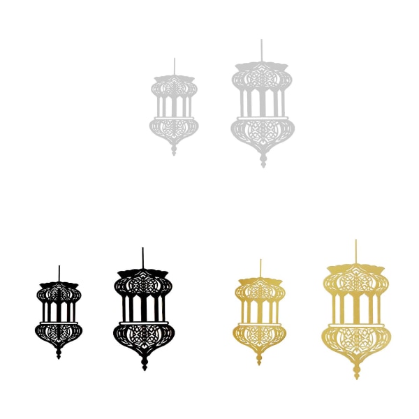 SilverMubarak Lantern Akrylspeil Veggklistremerke Selvklebende Bakgrunn Veggdekor HjemdekorSølv