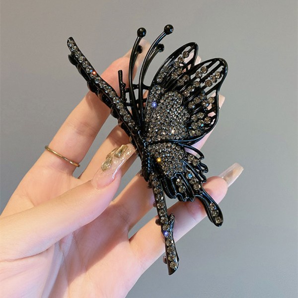 Accessories Sparkling Butterfly Hair Clip for Women Shark Clip Back of the Head