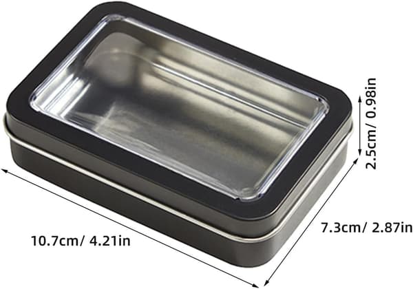7 pcs Tin Boxes for Playing Cards and Dice with Window Lids, Portable Metal Box