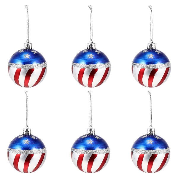 6pcs Independence Day Ball Hanging Ornaments Independence Day Party Decor