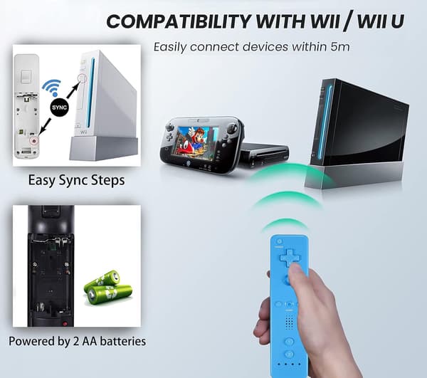 Sæt med 2 controllere og Nunchuck-controllere til Wii/Wii U Conso