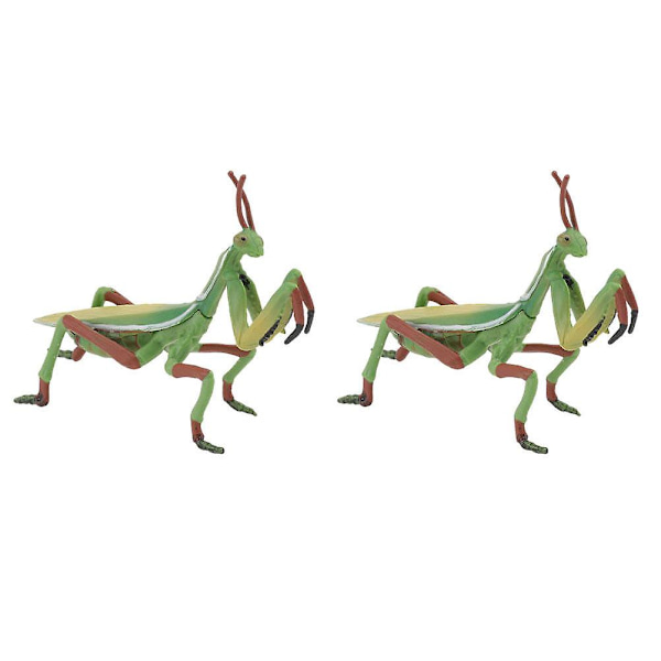 2 stk. Julefigurer til Børn Model Legetøj Julegave Figur Kunstgræs Græshoppe Ornament Grøn 10X8CM
