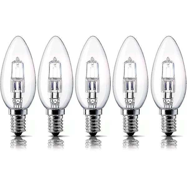 E14 28W Halogenlampor, Liten Edisonskruv (SES) 2700K Varmvit Dimbar 5-pack