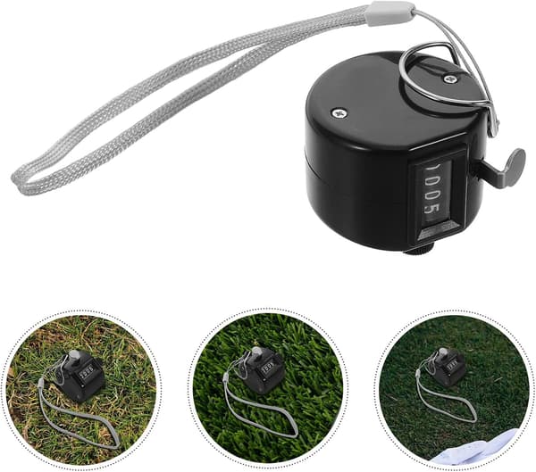 Handheld Dual-Function Mechanical Pitch Counter Black Mini Clicker
