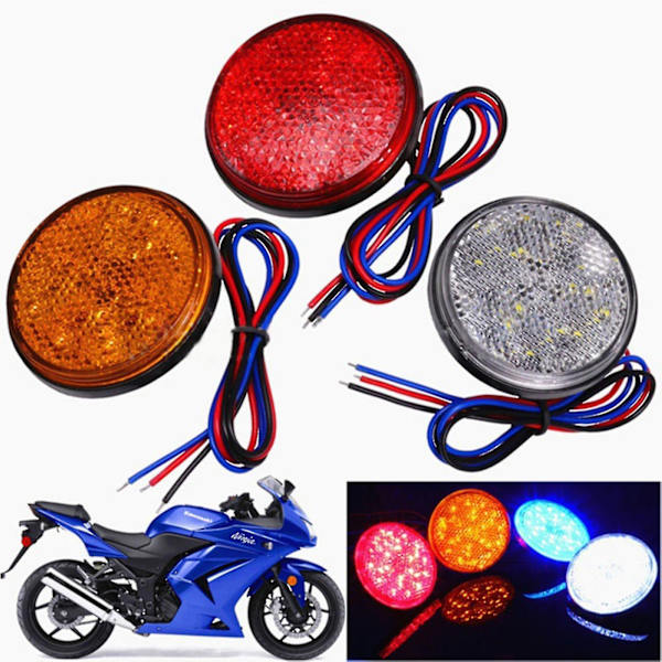 2 st Motorbroms 24 LED Bil Runda Baklyktor Blinkers Lastbil Sida Varningslampor B B