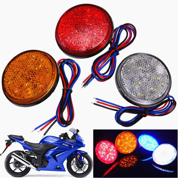 2 stk Motorbrems 24 LED Bil Runde Baklykter Blinklys Lastebil Side Advarselslamper B B