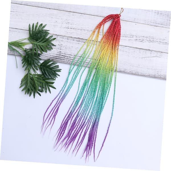 Hair Extension Ponytail Braid Synthetic Wig Gradient Ponytail Extension Daily Use