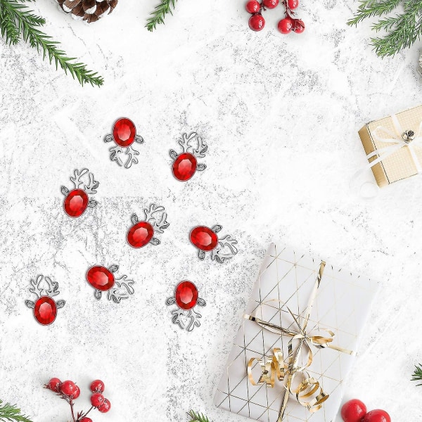 4 paria joulunappikorvakorut Crystal Deer Xmas tekojalokivi porokorvakorut Sarvikorvakorut naisille