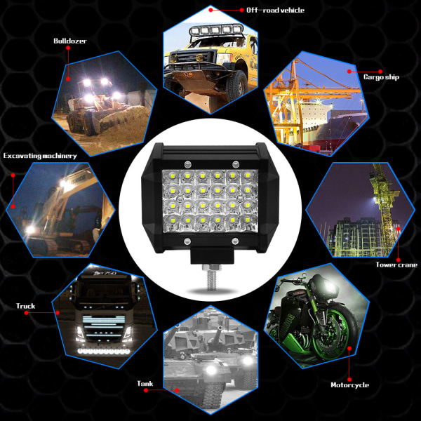 LED Pods, 4 tums 72W LED Light Bar, Spot Flood Combo Off Road Light Trippelrad LED Arbetsljus Driving Dimljus för Pickup Jeep ATV UTV SUV Båt