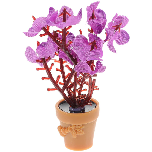 Harts miniatyr blomdekor Slitstark mini husdekor dekorativ docka blomvas Lila7X5CM Purple 7X5CM