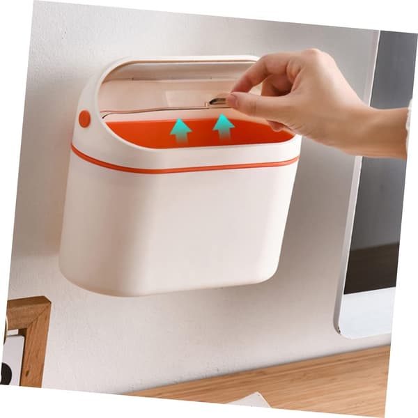 Wall-mounted Trash Can Small Kitchen Compost Bin Modern Lid Compact