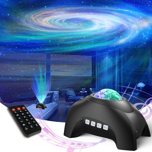 (Sort) LED-lys, kraftig spotlight, lampe til jul, Halloween Glow Party, udstyret med fjernbetjening og USB-opladning