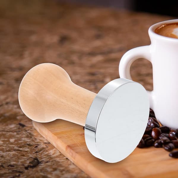 304 Stainless Steel 58mm Coffee Tamper with Spring, Flat Espresso Press Tool
