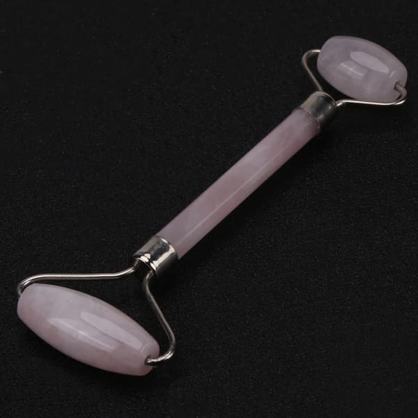1 pc Rose Quartz Crystal Double Head Beauty Roller Face and Neck Massage Tool