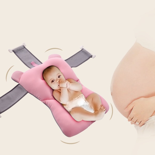 Sklisikker baby- og nyfødtbadematte med sklisikker pute for babygutt unisex 0-12 måneder