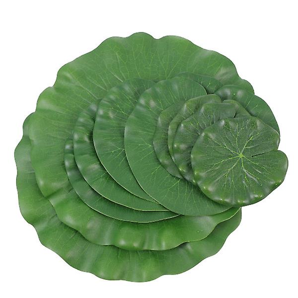 10st konstgjorda lotusblad Trädgårdsfontän Simulering Löv Fiskdamm Lotusblad Grön28X28X0.1CM Green 28X28X0.1CM