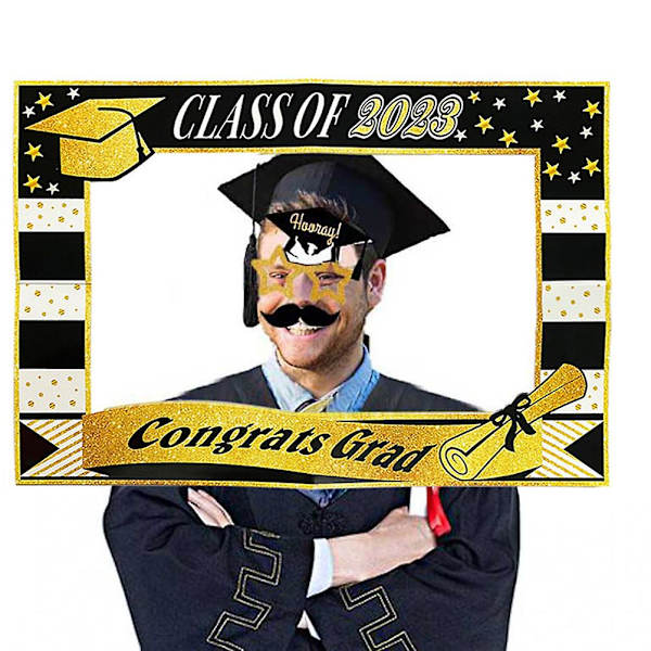28 stk. 2023 Graduation Fotoboksrekvisitter Graduation Party Tilbehør Fotorekvisitter 16,6X10CM