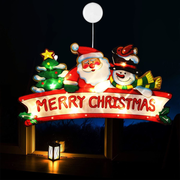 Julevinduslys, 18 tommer julevindushengende lys, dobbeltsidig skjerm Julevindudekorasjoner, M