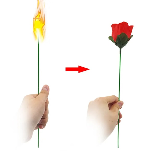 Torch to Rose (10 STK) Fire Magic Trick Flame Viser Blomst Profesjonell tryllekunstner Rekvisitter Mentalisme Magi for kjæreste/bryllupsshow eller gater