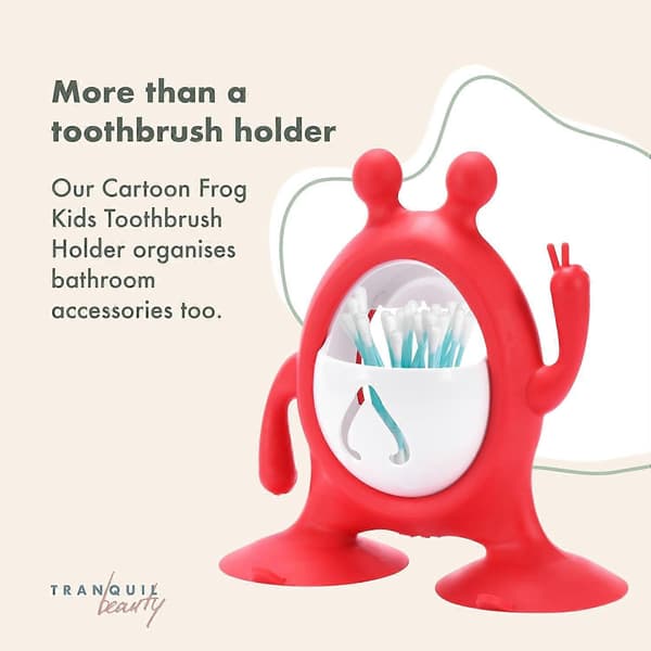 Cute Red Frog Toothbrush Mug - Versatile, Fun, and Adventurous Bathroom Accessory for Kids