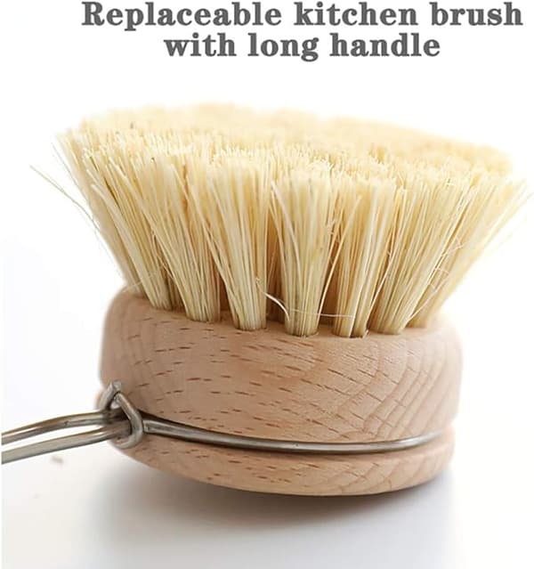 Kitchen Brush, Retro Long Wooden Handle Cleaning Brushes