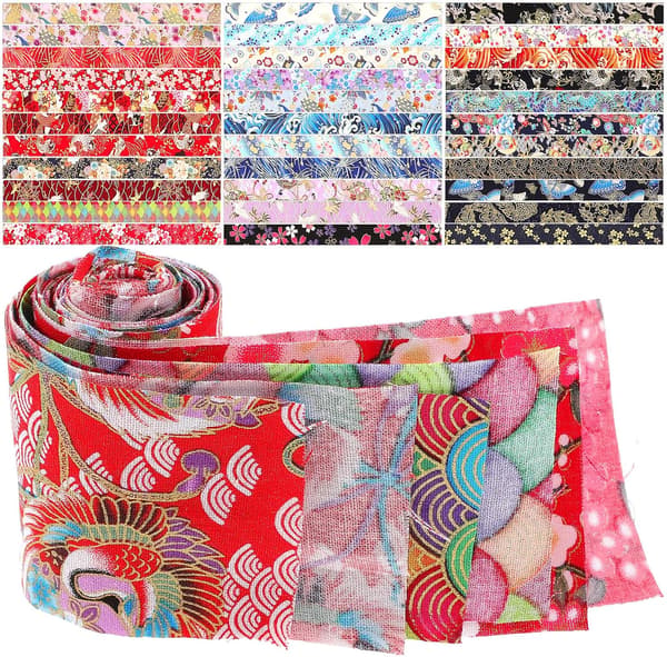 40 Pieces Pure Cotton Fabric Strips 6.5x100 cm for Quilting, Patchwork, DIY Crafts, Sewing, Decorative Stripes, Bundle