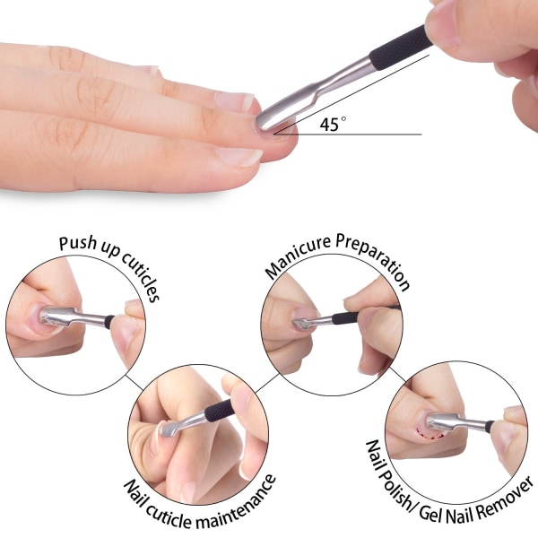Trimmer med nagelbandsskjutare - Nagelbandsborttagare Nagelbandsnyckel Professionell rostfritt stål Nagelbandsklippare Clipper Hållbar pedikyr manikyrverktyg för